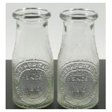 * 2 Milk Bottles by Heritage Co. 'Since 1810'