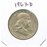 1963-D Franklin Silver Half Dollar