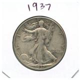 1937 Walking Liberty Silver Half Dollar