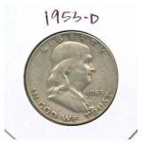 1953-D Franklin Silver Half Dollar