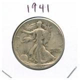 1941 Walking Liberty Silver Half Dollar