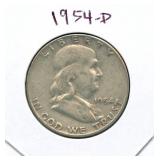 1954-D Franklin Silver Half Dollar