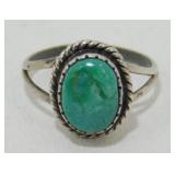 Vintage Sterling Silver Turquoise Ring - Size