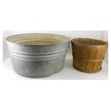 ** #3 Galvanized Tub, 1/2 Bushel Basket