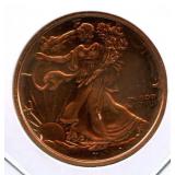 2012 Walking Liberty Design Copper Round - One