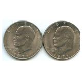 Pair of Eisenhower Dollar Coins