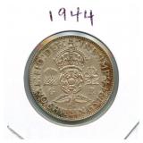 1944 United Kingdom Silver Two Shillings