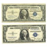 Pair of $1 U.S. Silver Certificate Blue Notes -