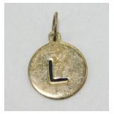Sterling Silver Gold-Plated 'L' Charm Pendant -