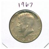 1967 Kennedy Silver Half Dollar - 40% Silver