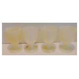 * Vintage White Onyx Marble Goblets