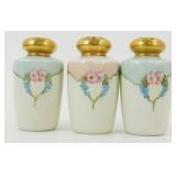 * 3 Royal Austria Hand-Painted Porcelain Salt &