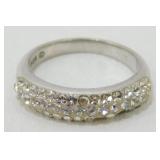 Sterling Silver Crystal Ring - 3.69 grams Total