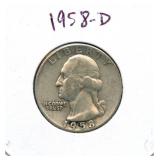 1958-D Washington Silver Quarter