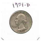 1951-D Washington Silver Quarter