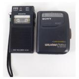 Sony Walkman and a Sanyo Mini-Talk-Book