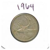1964 Canadian Silver Quarter