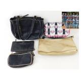 2 New Purses, 2 Travel Pouches & a Clutch