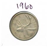 1960 Canadian Silver Quarter