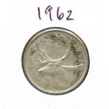 1962 Canadian Silver Quarter