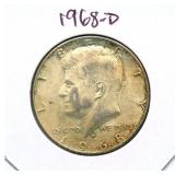 1968-D Kennedy Silver Half Dollar - 40% Silver