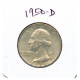 1950-D Washington Silver Quarter