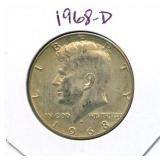 1968-D Kennedy Silver Half Dollar - 40% Silver