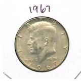 1967 Kennedy Silver Half Dollar - 40% Silver