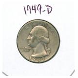 1949-D Washington Silver Quarter
