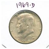 1969-D Kennedy Silver Half Dollar - 40% Silver
