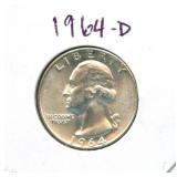 1964-D Washington Silver Quarter