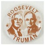 Roosevelt-Truman Pinback 1968 Kleenex Promotion