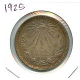 1925 Mexico Silver Un Peso