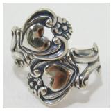 Vintage Sterling Silver Spoon Ring - Size 8-10