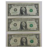 (3) $1 U.S. Federal Reserve Star Notes with Low
