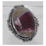Multy Onyx German Silver Ring - Size 7