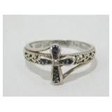 Sterling Silver Cross Ring w/ Engraving - 2.71
