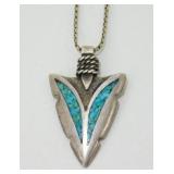 Sterling Silver Chain with Arrowhead Pendant -