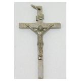 Silver Tone Crucifix Marked Italy - 3 grams Total