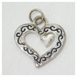 Sterling Silver Heart Shaped Grandma Pendant -