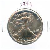 1991 U.S. Silver Eagle ASE - 1 oz Fine Silver