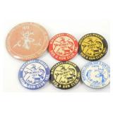 6 Whitehall Pigeon Rod & Gun Club Pins