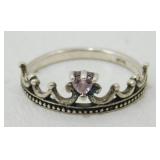 Sterling Silver Crown Ring - 1.74 grams Total