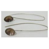 Sterling Silver Long Drop Earrings - 3.55 grams