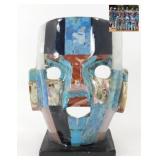 Aztec or Mayan Ceramic Burial Mask Art