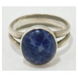 Vintage Sterling Silver Blue Kyanite Ring - Size