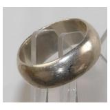 Silver Rounded Ring - Size 10, Not Marked but
