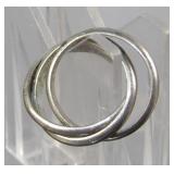 3 Looped 925 Sterling Ring - Size 5.5, Weight