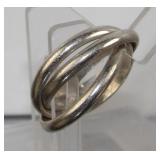 3 Looped 925 Sterling Ring - Size 8.5, Weight
