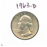 1963-D Washington Silver Quarter